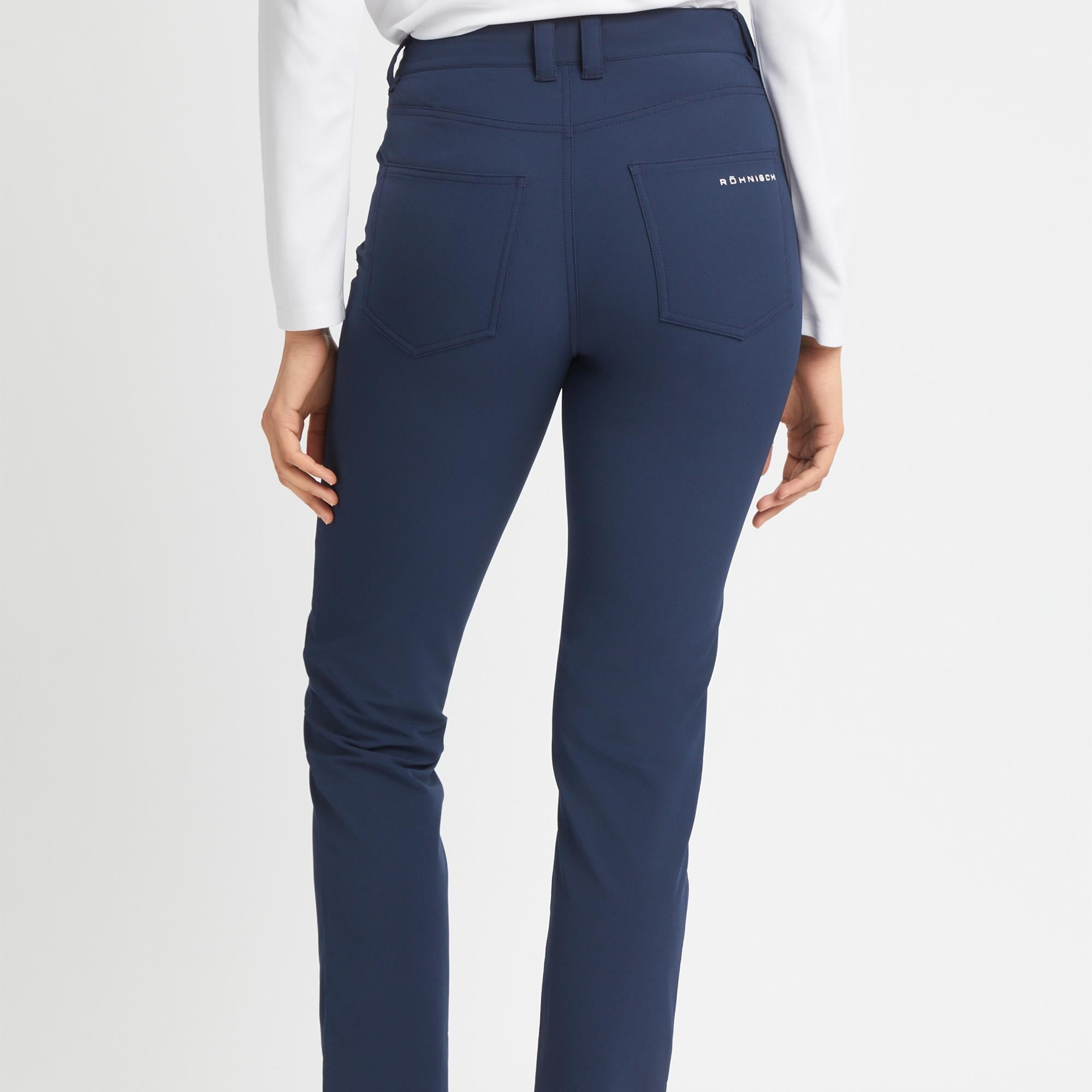 Rohnisch Chie Brushed Ladies Winter Golf Trousers Navy 30 Inch